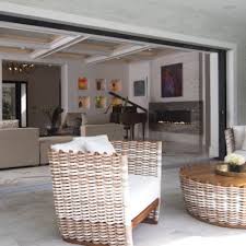 Exterior view of frenchwood gliding patio door that opens from the middle. 4780 4880 Pocket Sliding Patio Doors Ply Gem