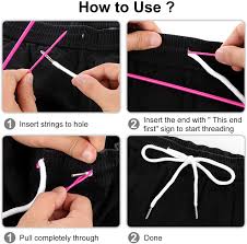 If you're inserting a drawstring through a large casing or thick fabric, such as on a hoodie, it can be tricky to feel the safety pin through the fabric. 8pcs Drawstring Cords Replacement Drawstrings For Sweatpants 57 Inch Black White Shorts With Easy Threaders Premium Hoodie String Replacement By Minired Sewing Sewing Notions Supplies Artcoamazonie Dz