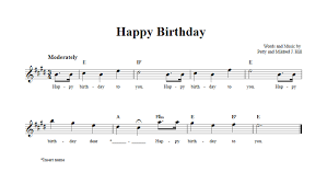 Bb, bb,c,bb, 0 0 1. Happy Birthday E Flat Instrument Sheet Music Lead Sheet With Chords And Lyrics