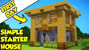 how to build a mansion tutorial easy, beautiful awesome minecraft house wooden house in a rustic s. Minecraft Simple Survival Starter House Tutorial How To Build Youtube