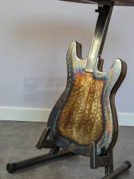 Guitar Table Table Design Table Guitar Decor Music Decor Etsy In 2020 Wood And Metal Table Metal Table Table Design