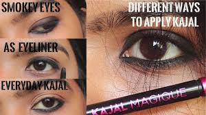 How To Apply Kajal In Different Ways Create Smokey Eyes Eyeliner Ever Kajal Eyeliner Smokey Eye Makeup Eyeliner