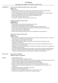 pricing specialist resume samples