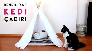 Kedi Evi Yapimi Dekoratif Kizilderili Cadiri Nasil Yapilir Kendin Yap Diy Kedi Kedi Evi Kizilderili Cadirlari