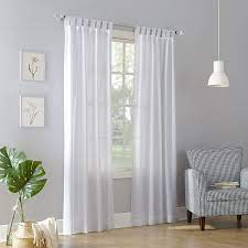 Buy tab top white curtains online! Amazon Com No 918 Trevor Heathered Texture Semi Sheer Tab Top Curtain Panel White 40 X 84 Panel Home Kitchen