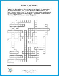 Word puzzles are one of the many types of puzzles played by many; Fun Cross Word Puzzles Where In The World