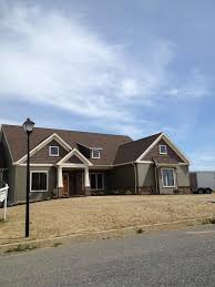 Olive Green Vynil Siding With Cream Trim Google Search House Paint Exterior Craftsman Home Exterior Green House Exterior