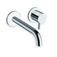 Mitigeur De Lavabo Mural Triverde 2 Trous Longueur Bec 18 Cm Diametre Rosaces 64 Mm Laiton Chrome Ref Tv25751 Lavabo Mitigeur Laiton
