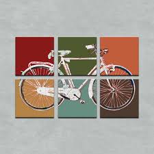 San Francisco Map Retro Bicycle Six Panel Canvas Giclee Fahrradkunst Fahrrad Kunst Und Fahrrad Poster