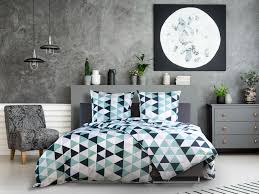 Dobnig Satin Bettwasche Dreiecke Turkis Grun 135x200 Cm Oder 155x220 Cm Reissverschluss Baumwolle Lidl De