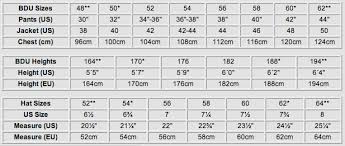 Military Boots Size Chart Ocp Conversion Chart Flight Suit