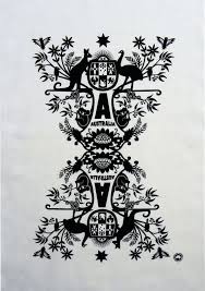 Australian Coat Of Arms Black And White Kirsten Has Redesigned The Coat Of Arms To Include A Koala Some Cockatoo S And Even A Kookaburra In A Gum Tree Plus So Much More Coat Of Arms Arms Tea Towels