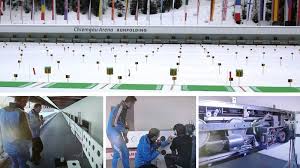 At the end of the first four bouts, individuals must shoot at a target 50 meters away. Biathlon World Championships 2012 In Ruhpolding Live Production Tv