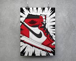 Air Jordan 1 Jordan Painting Anime Style Poster Prints