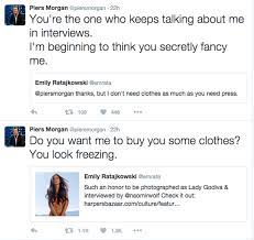 Born june 7, 1991) is an american model and actress. Emily Ratajkowski Slams Piers Morgan On Twitter After He Mocks Her Nude Magazine Cover Ok Magazine