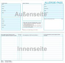 Der vordruck für den kaufvertrag beginnt mit einer informationsseite. Allergie Pass Shv Verlag Webshop Formularzeit Fur Behorden Und Wirtschaft