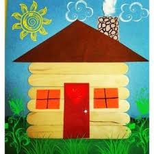 Popsicle Stick House Craft Idea For Kids Popsicle Stick Houses Preschool Crafts Art And Craft Videos