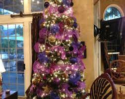 Christmas Purple Tulle Garland Ribbon Christmas Tree Purple Etsy Purple Christmas Tree Purple Christmas Christmas Decorations