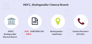 hdfc sholinganallur chennai ifsc code hdfc0005781