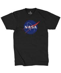 It is a circular blue badge with a wide white frame and yellow outline. Nasa Logo Black Tee Steel City Brand Pittsburgh T Shirt