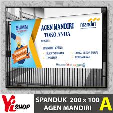 Download template banner dan standing banner untuk agen brilink. Spanduk Banner Agen Bank Mandiri Ukuran 2x1 Shopee Indonesia