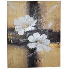 Modern canvas painting abstract black and white flowers wall art painting on canvas wall pictures for living room home decor. Textured White Flower Wall Art Canvas Interior Flair