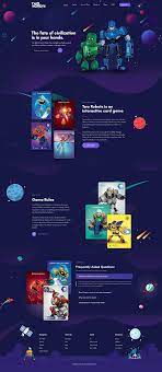 Designs Design Two Robots A Card Game Website Awesome Images Included Landing P Game Card Design Newsletter Design Layout Website Layout Inspiration