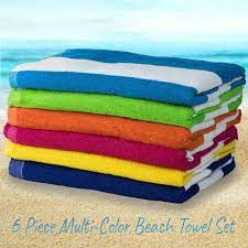Check spelling or type a new query. Howplumb 6 Pk Beach Towels 6 Pieces Large Cotton Blend 30 X 60 Striped Beach Towel Multicolor For Sale Online Ebay