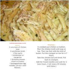 Chicken Noodle Casserole In The Crock Pot Throw In Some Frozen Vegs Chicken Crockpot Recipes Crockpot Chicken And Noodles Crock Pot Cooking