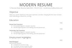 Resume Samples Doc Modern Basic Resume Template Doc Resume Template ...