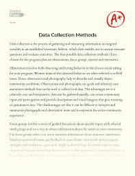 Observational data is a valuable form of research that can give researchers information that goes beyond participant observation is when a researcher is involved in the activity they are observing. Data Collection Methods Essay Example 838 Words Gradesfixer