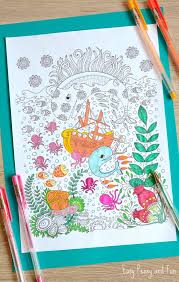 Ocean coloring pages kids will have fun learning the names and exploring lots of super cute ocean animals with these free printable coloring pages. Ocean Coloring Page For Adults Easy Peasy And Fun