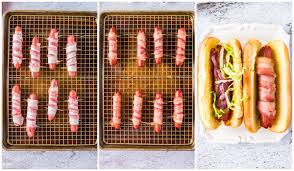 Recipe of making bacon wrapped hot dogs. Bacon Wrapped Hot Dogs 2 Ways Food Folks And Fun