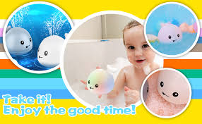 Is it better to bathe my baby in the morning or at night? Ofocase Spray Whale Baby Bath Toys Electric Spray Whale Water Toy With Colourful Led Light Automatic Electric Sprinkler Bathtub Toys For Toddlers Bathtime Gift For Kids Infants Amazon De Kuche Haushalt