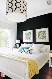 Stylish & functional — beautiful statement piece for style and practical as black wall clock — great solution for empty wall space as standalone or gallery wall accent — fits most décor whether modern, country farmhouse, vintage retro, etc — use for kitchen, dining, living room, bedroom, hallway, bar, restaurant, coffee house, shop. Dark Walls Decorate With Light Bedding Via Home Beautiful Magazine Home Accent Wall Bedroom Home Decor