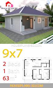 Small house plans with two bedrooms can be used in a variety of ways. House Design Plans 9x7 With 2 Bedrooms Hip Roof Samphoas Plan