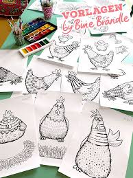 Die Verruckten Huhner Bines Shop Lustiges Huhn Ostern Zeichnung Basteln