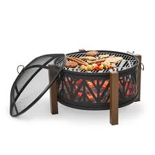 Fire pit grates help your fire pit burn hotter, cleaner, and assist with cleanup. Outdoorlivinguk Outdoor Fire Pit With Grill Cooking Grate Screen Cover Fire Poker Bonfire Patio