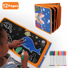 تاما لوحة رسم كتاب الحيوان المرور تلوين الكتب للأطفال Diy بها بنفسك السبورة اللوحة لوحة الرسم مع القلم المياه Leather Bag