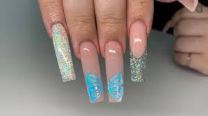 We offer clear, natural, and white salon tips in a variety of styles to suit your salon. X Long Butterfly Decal Tapered Square Nude Acrylic Nails Youtube