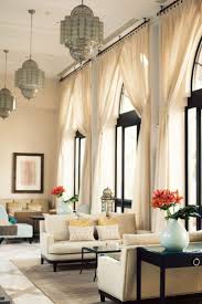 Black And Cream Curtains For Living Room Gorgeous Cream And White Morrocan Style Interior Decorating Idea For Living Room With Cream Wall Black Windows With Cream Curt With Images Home Home Decor Interior Design