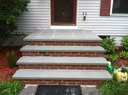 Blue Stone And Brick Steps Bluestone Treads And Thermal Bluestone Pavers With Mowhawk Face Brick Brick Steps Brick Patios Patio Steps