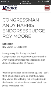 Andy harris to immediately resign. Representative Andy Harris R Md Supports Roy Moore For Alabama Senate Baltimore