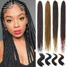 These extensions are more affordable than human hair extensions. Afro Braided Box Braiding Crochet Braids Hair Extension Real Long As Human Black Ebay