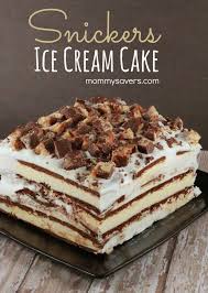 Birthday Chocolate Ice Cream Cake Recipe Snickers Ice Cream Cake Snickers Ice Cream Snickers Ice Cream Cake Ice Cream Cake