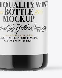 Dark Glass Wine Bottle Mockup In Bottle Mockups On Yellow Images Object Mockups