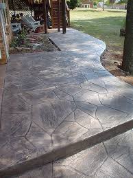 Stamped Concrete Flagstone In 2020 Concrete Patio Designs