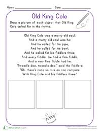 Oh there's none so rare, as can compare (with) king cole and his fiddlers three. Old King Cole Worksheet Education Com