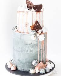 18th Birthday Rose Gold Cake Suggablossom Cakes Concrete Rose Gold Concrete Wedding Cake Concrete Wedding Cool Wedding Cakes