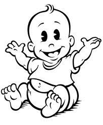 Baby clipart black and white. Cute Baby Cute Girl Clipart Black And White Novocom Top